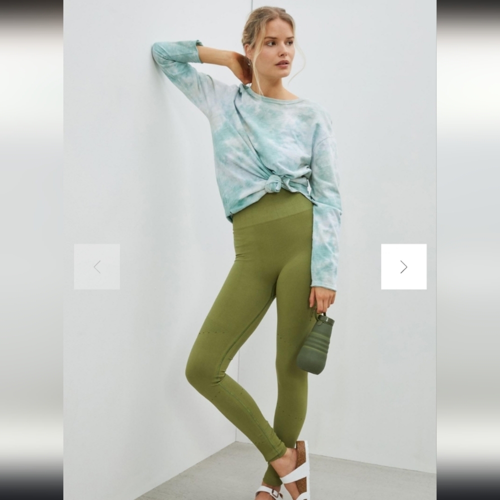 NWT Anthropologie Daily Practice Allegro Seamless Leggings Dried Moss Green Sz L